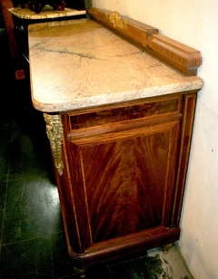 Vajillero Aparador Madera Bronce Márm - La Rueda