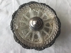 Antiguo Copetinero Con Platitos De Cristal Sano Vajilla