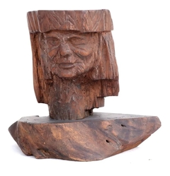 Figura Talla Madera Mujer Antigua