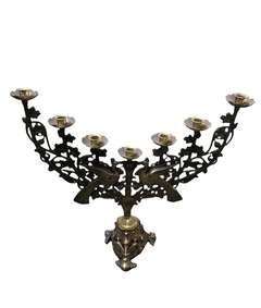 Candelabro de bronce siete velas-Antig La Rueda _ L R