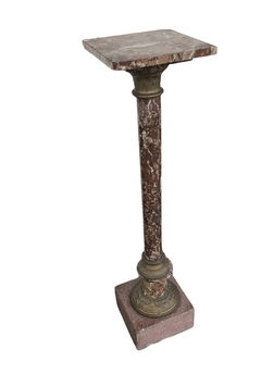 Pedestal de mármol con broncería-Antig La Rueda _ L R en internet