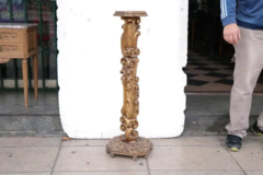Pedestal Tallado Madera Columna