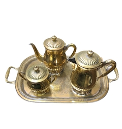Juego de té de bronce-Antig La Rueda _ L R - La Rueda