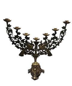 Candelabro de bronce siete velas-Antig La Rueda _ L R - comprar online