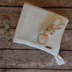 Manta recibidora algodón Punto Arroz - comprar online