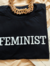T-SHIRT PRETA FEMINIST (100% ALGODÃO) (P)