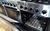 Cocina industrial 4 Hornallas 57CM puerta visor doble templado horno pizzero 3 moldes - FABRICA INOXIDABLE