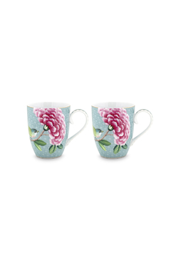 SET 2 MUGS GRANDES AZUL BLUSHING BIRDS