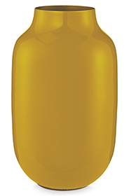 FLORERO METAL OVAL AMARILLO H31