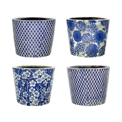 MACETERO TERRACOTA AZUL - comprar online