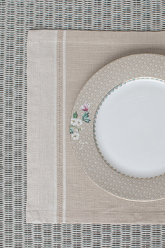 INDIVIDUAL LISO BEIGE Y CRUDO 35X50