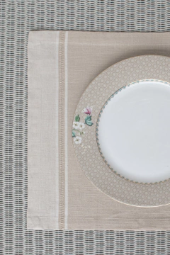 INDIVIDUAL LISO BEIGE Y CRUDO 35X50