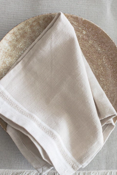 SERVILLETA LISO BEIGE Y CRUDO 50X50
