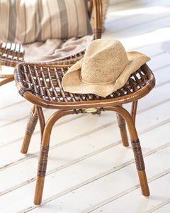 BANQUETA DE RATTAN MARRON