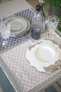 INDIVIDUAL ROMBOS BEIGE O GRIS