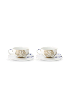 SET 2 TAZAS DE TE ROYAL BLANCA