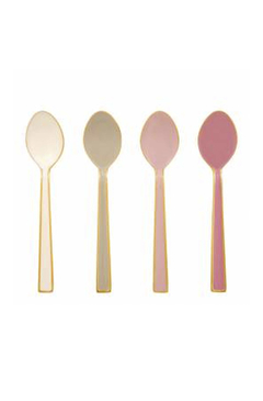 SET/4 CUCHARAS ESMALTADAS SPRING TO LIFE BLANCO/ROSA