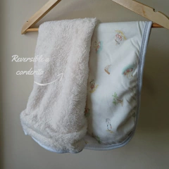 Manta recibidora de corderito reversible Algodón