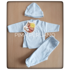 AJUAR 3 piezas + manta algodón premium Pima Perú en internet