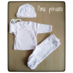 AJUAR 3 piezas + manta algodón premium Pima Perú - eydebebes