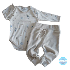 Conjunto body y pantalón plush mini bb