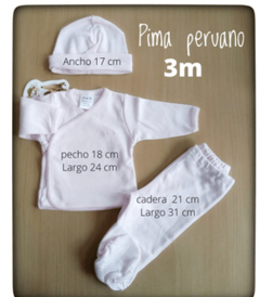 AJUAR 3 piezas + manta algodón premium Pima Perú - tienda online