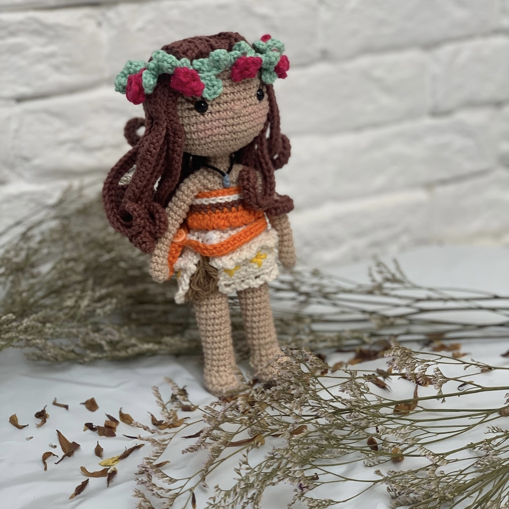 Boneca Moana Amigurumi Crochê