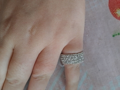 anel de inox prata com strass - comprar online