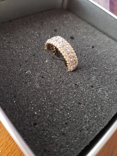 anel de inox dourado com strass
