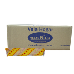 VELA HOGAR Nº 20 (PARA CORTE DE LUZ) CAJA X 25 PAQUETES