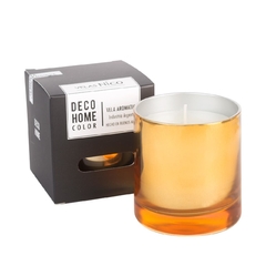 Vela Aromática Con Vaso De Vidrio Pintado