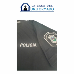 Remera De Policía Con Inscripción Reflectiva y Escudo Bordado - tienda online