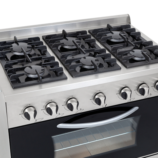 COCINA A GAS SUPER 1150 CM 6 HORNALLAS + PLANCHA + CARLITERO TECNOCALOR –  REFRIVAN