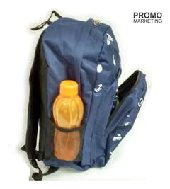 Mochila Azul Marino Estampada Con Cordura Importada en internet
