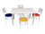 MR - 25 - Mesa para refeitórios - Conjunto com cadeiras ISO