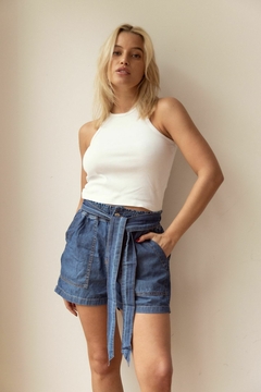 SHORT OLAOS AZUL CON CINTO - ART 057-40 - comprar online
