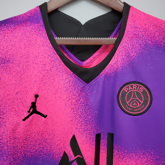 camisa psg roxa e rosa