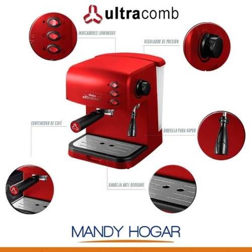 Cafetera Express Electrica Ultracomb Ce-6108 15bar Espumador