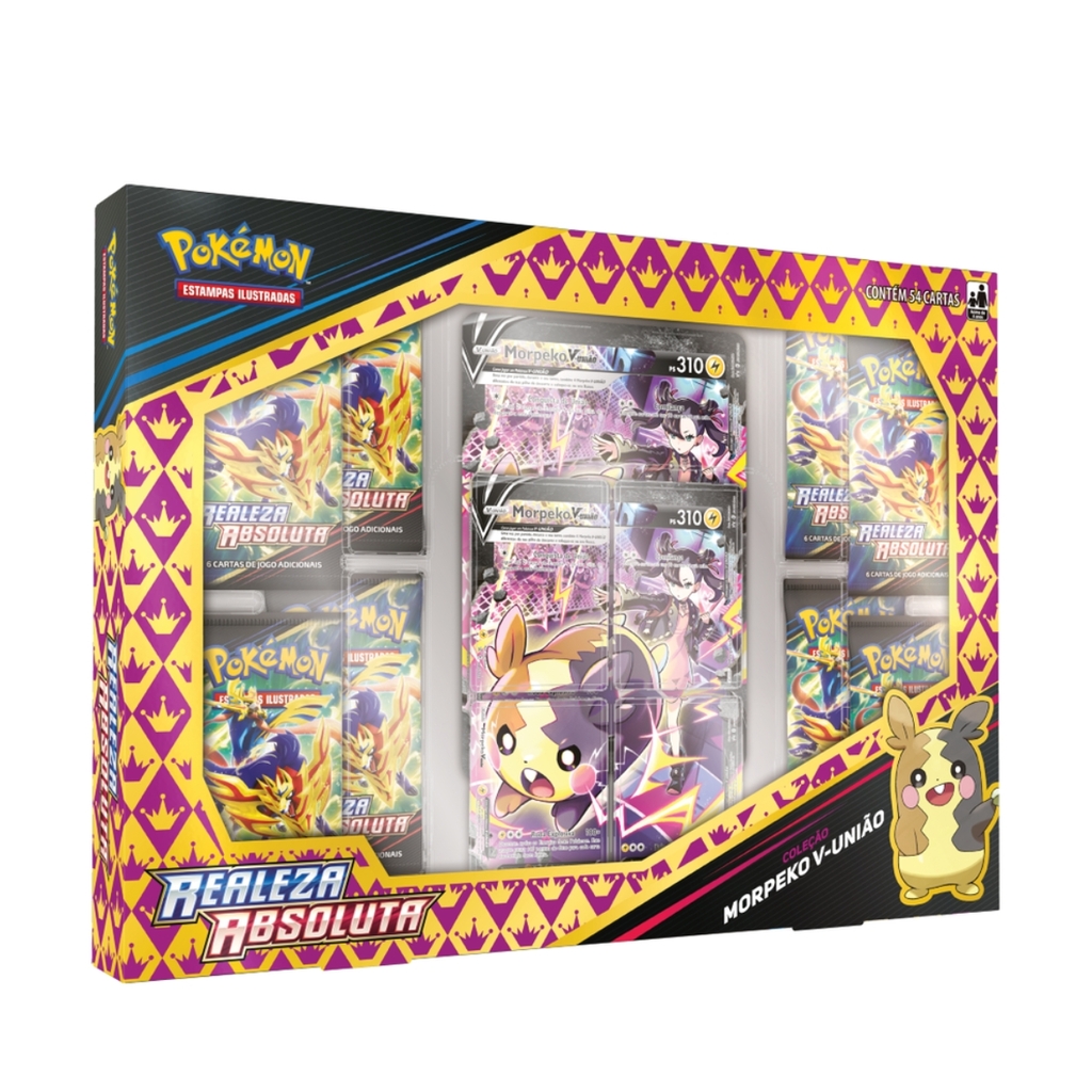 Kit 3 Latas Pokémon Realeza Absoluta COPAG Original 15 Booster Carta TCG