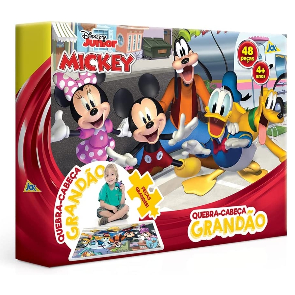 Quebra Cabeça Disney Junior Mickey E Pluto 60 Peças Jak