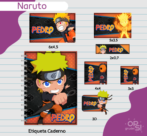 Kit Etiquetas Naruto - Comprar em Ops! Grudei