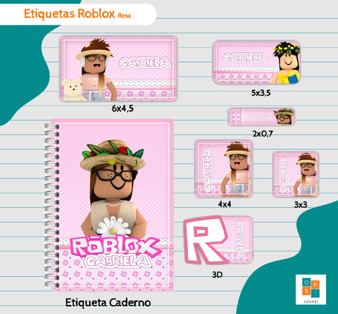 Etiqueta Escolar Roblox para imprimir - Fazendo a Nossa Festa