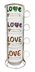 Tazas Apilables X4 Mug De Ceramica Love Grande Para Cafe Te