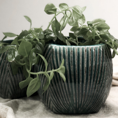 Florero ceramica verde - comprar online
