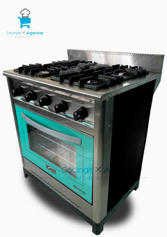 Cocina 80cm acero puerta de vidrio - Cocinas Argentas