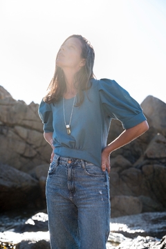 Top dunar - lino color laguna - Bule Outfit