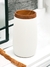 Vaso Blanco Con Borde De Bamboo