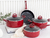 Batería de Cocina 7 Pzas Induccion Roja (2DA)
