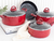 Batería de Cocina 7 Pzas Induccion Roja (2DA) en internet