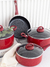 Batería de Cocina 7 Pzas Induccion Roja (2DA)